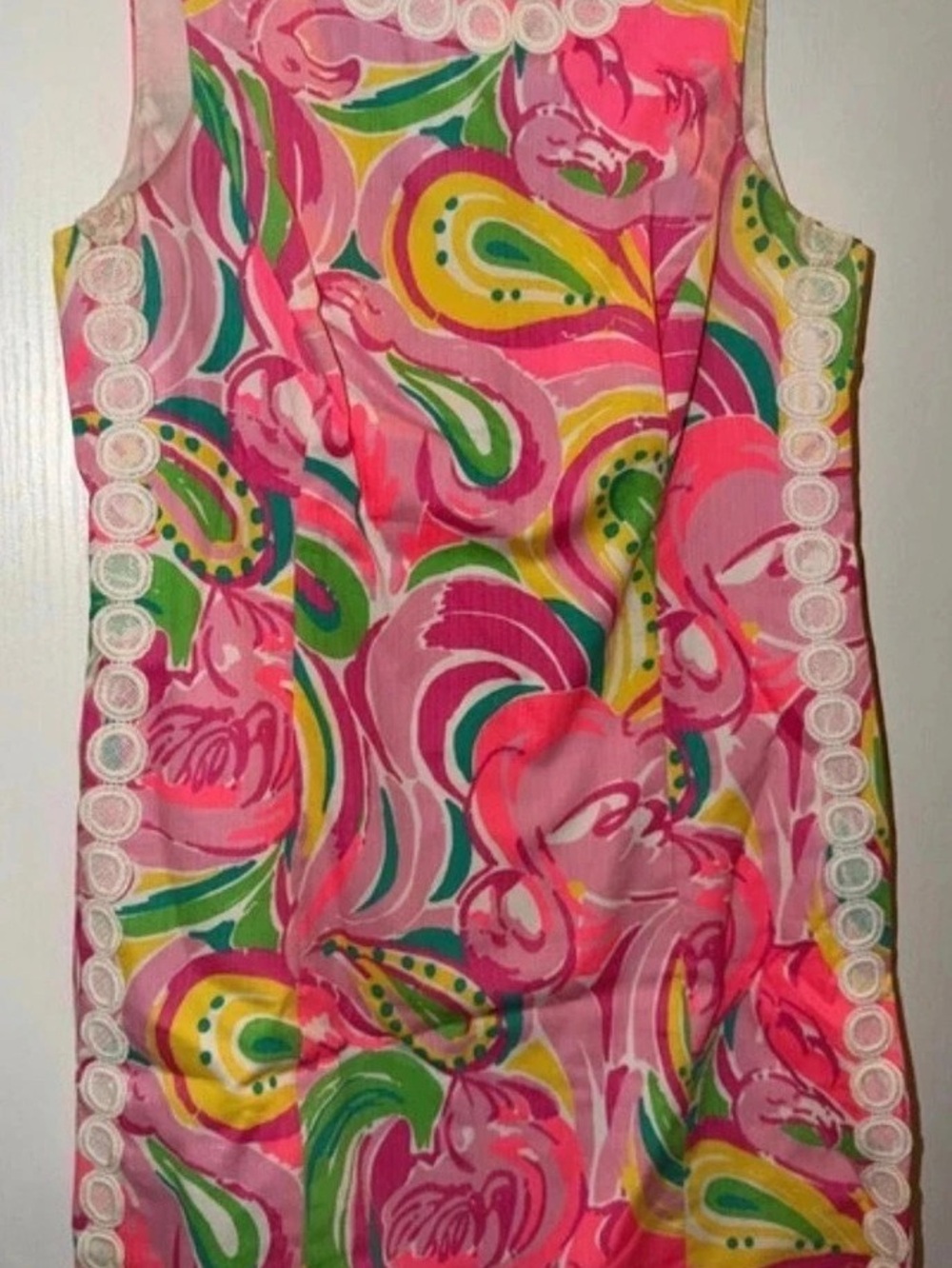 Lilly Pulitzer Women's Abstract Print Mini Dress in Pink & Green size 2
